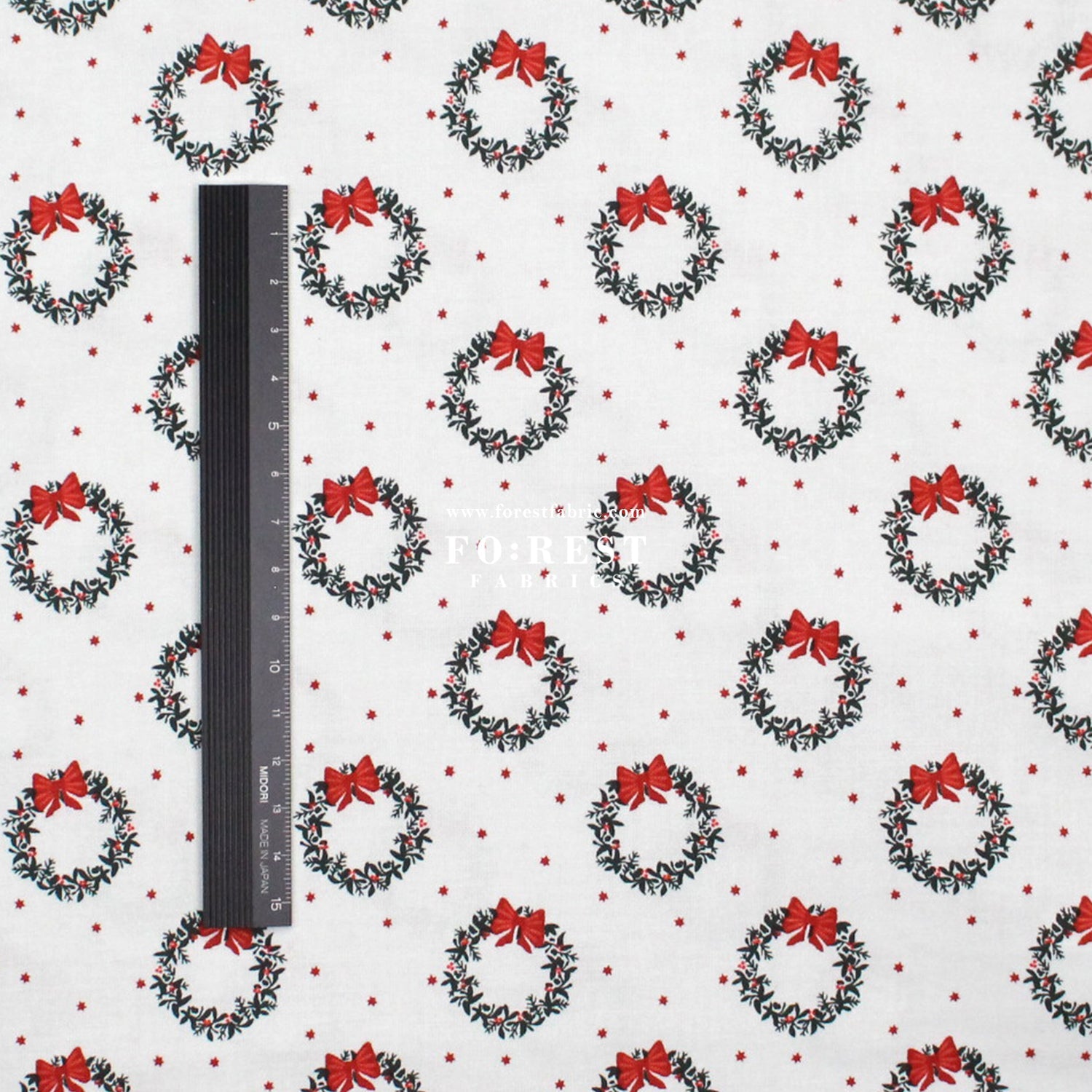 cotton - Wreath Noel Fabric - FO:REST Fabric 布恩堂Liberty fabrictana lawnjapanese fabricykk zipper