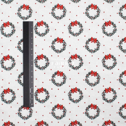 cotton - Wreath Noel Fabric - FO:REST Fabric 布恩堂Liberty fabrictana lawnjapanese fabricykk zipper