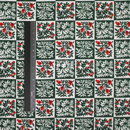 cotton - Yuletide Floral Evergreen Fabric - FO:REST Fabric 布恩堂Liberty fabrictana lawnjapanese fabricykk zipper