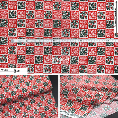 cotton - Yuletide Floral Red Fabric - FO:REST Fabric 布恩堂Liberty fabrictana lawnjapanese fabricykk zipper