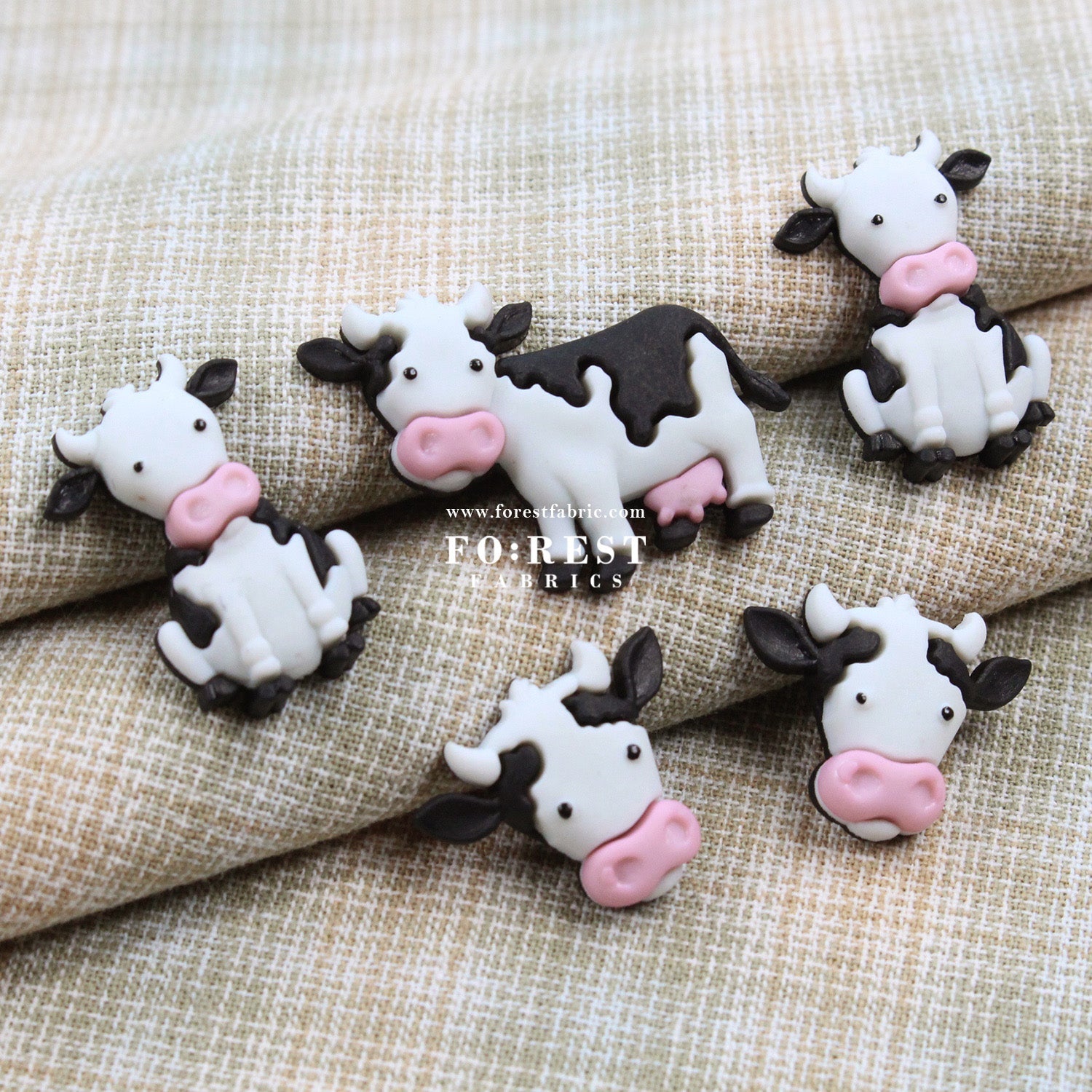Dairy Cows Buttons - FO:REST Fabric 布恩堂Liberty fabrictana lawnjapanese fabricykk zipper