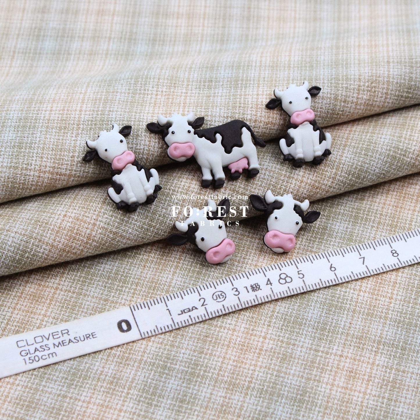 Dairy Cows Buttons - FO:REST Fabric 布恩堂Liberty fabrictana lawnjapanese fabricykk zipper