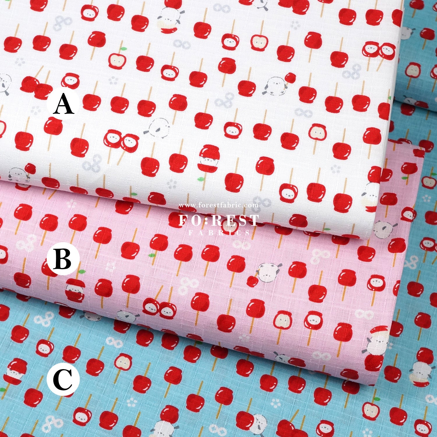 Dobby - Apple Candy Shima - enaga fabric - FO:REST Fabric 布恩堂Liberty fabrictana lawnjapanese fabricykk zipper