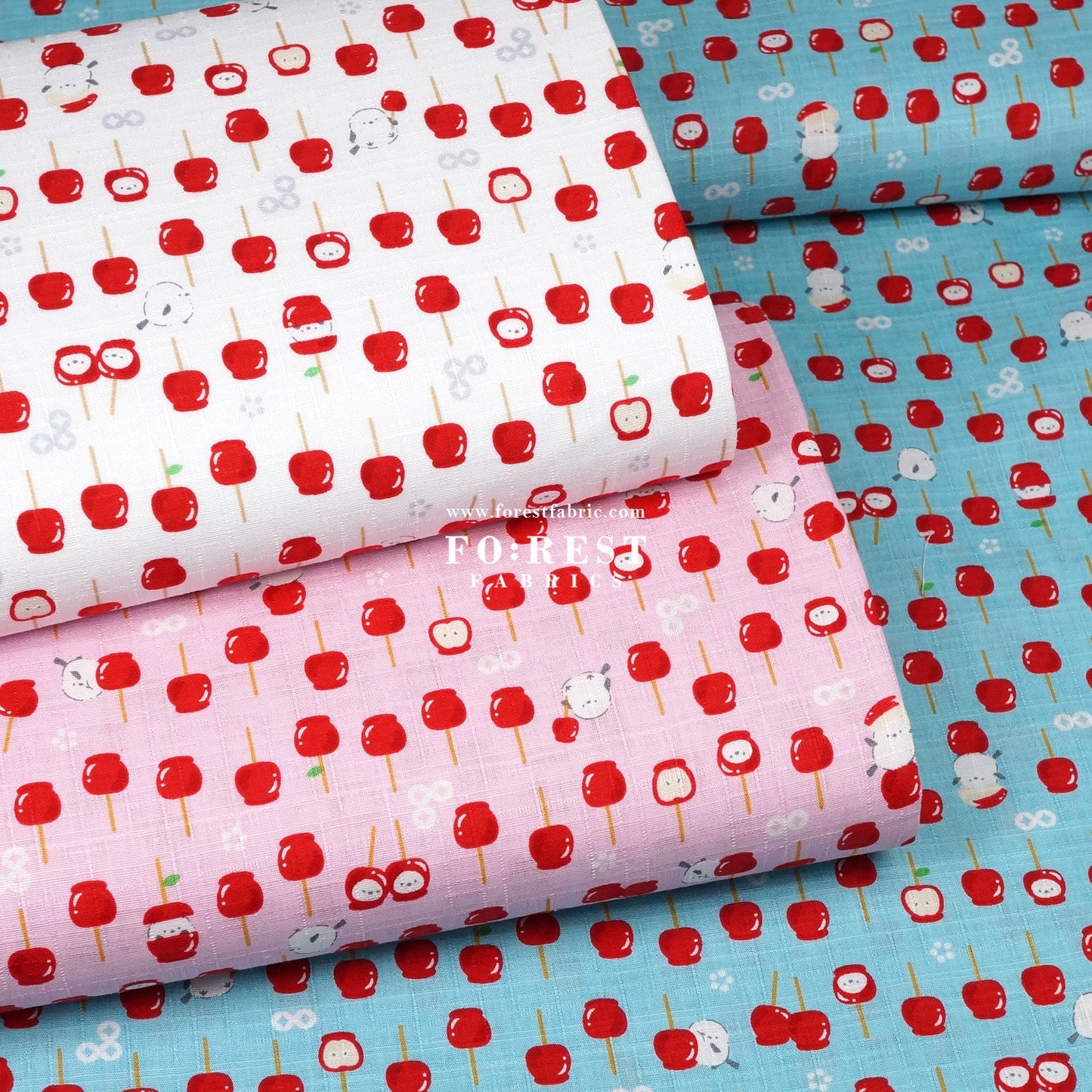 Dobby - Apple Candy Shima - enaga fabric - FO:REST Fabric 布恩堂Liberty fabrictana lawnjapanese fabricykk zipper