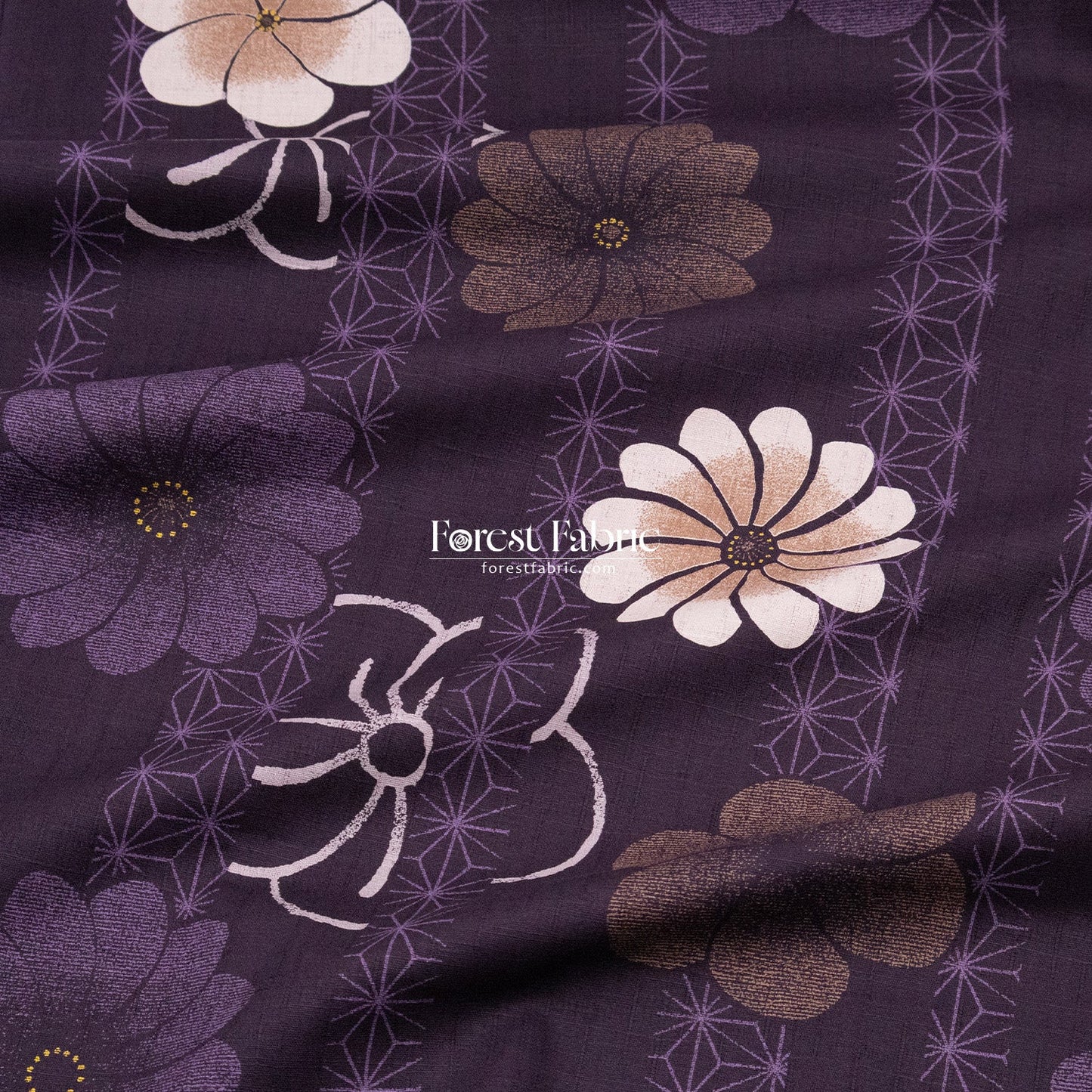 dobby - Asanoha Floral fabric - FO:REST Fabric 布恩堂Liberty fabrictana lawnjapanese fabricykk zipper