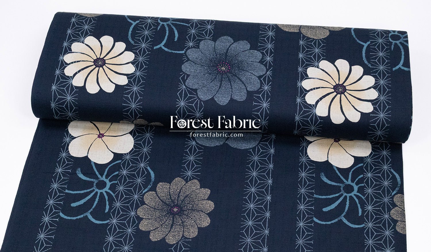 dobby - Asanoha Floral fabric - FO:REST Fabric 布恩堂Liberty fabrictana lawnjapanese fabricykk zipper