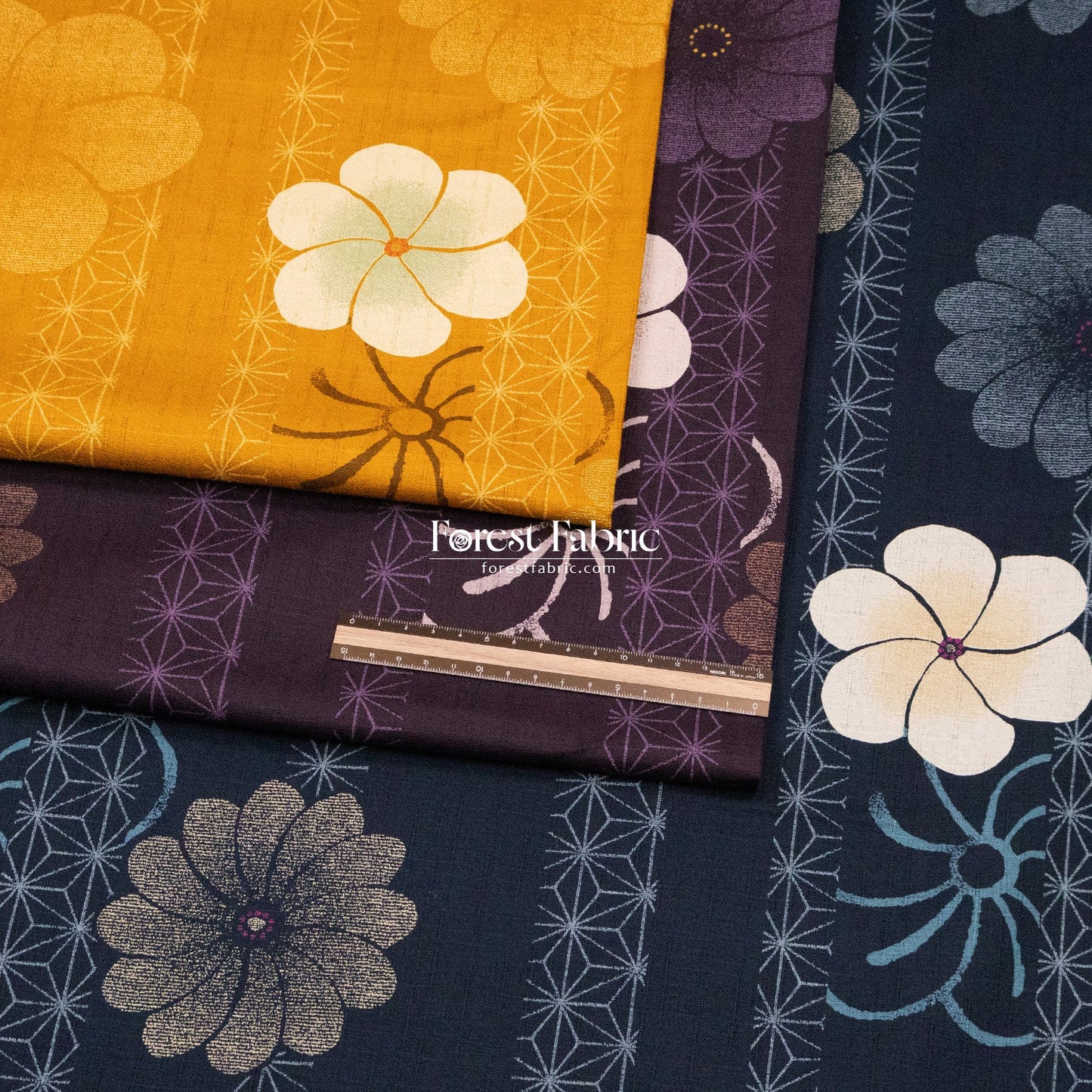 dobby - Asanoha Floral fabric - FO:REST Fabric 布恩堂Liberty fabrictana lawnjapanese fabricykk zipper