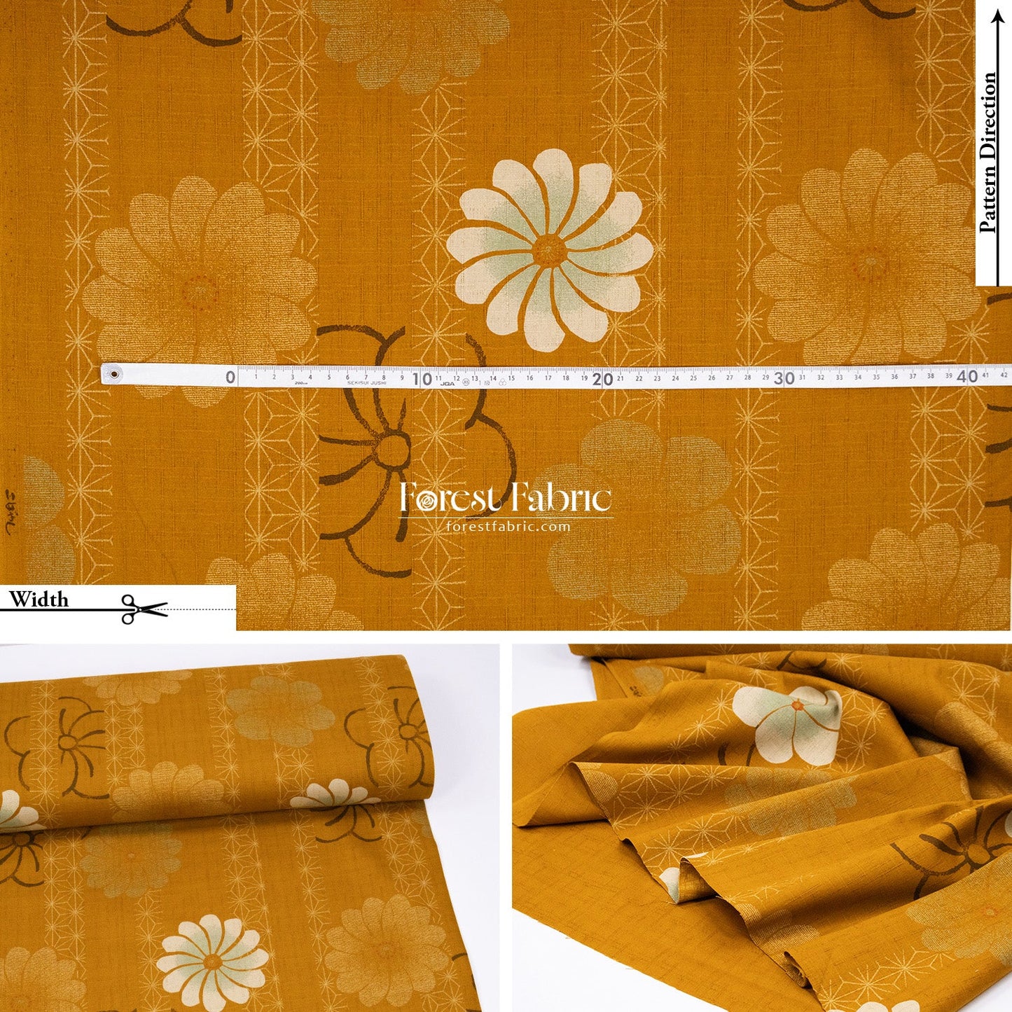 dobby - Asanoha Floral fabric - FO:REST Fabric 布恩堂Liberty fabrictana lawnjapanese fabricykk zipper