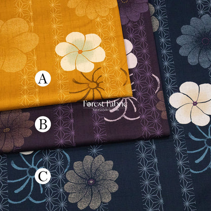 dobby - Asanoha Floral fabric - FO:REST Fabric 布恩堂Liberty fabrictana lawnjapanese fabricykk zipper