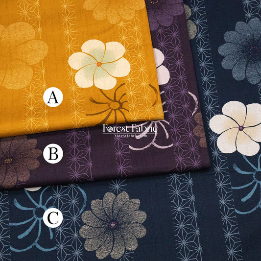 dobby - Asanoha Floral fabric - FO:REST Fabric 布恩堂Liberty fabrictana lawnjapanese fabricykk zipper