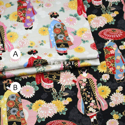 Dobby - Kyoto Geisha Japanese Style fabric - FO:REST Fabric 布恩堂Liberty fabrictana lawnjapanese fabricykk zipper