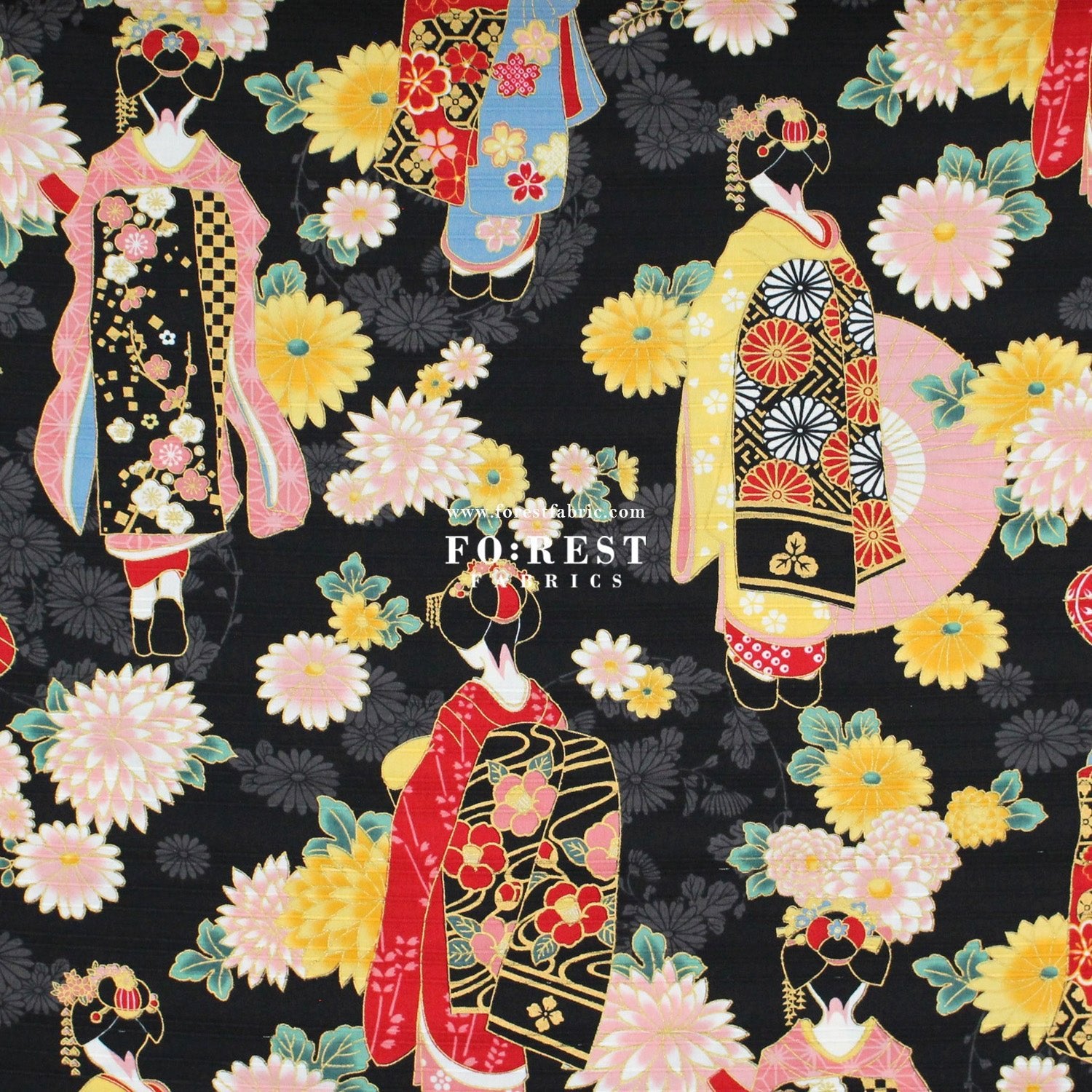 Dobby - Kyoto Geisha Japanese Style fabric - FO:REST Fabric 布恩堂Liberty fabrictana lawnjapanese fabricykk zipper