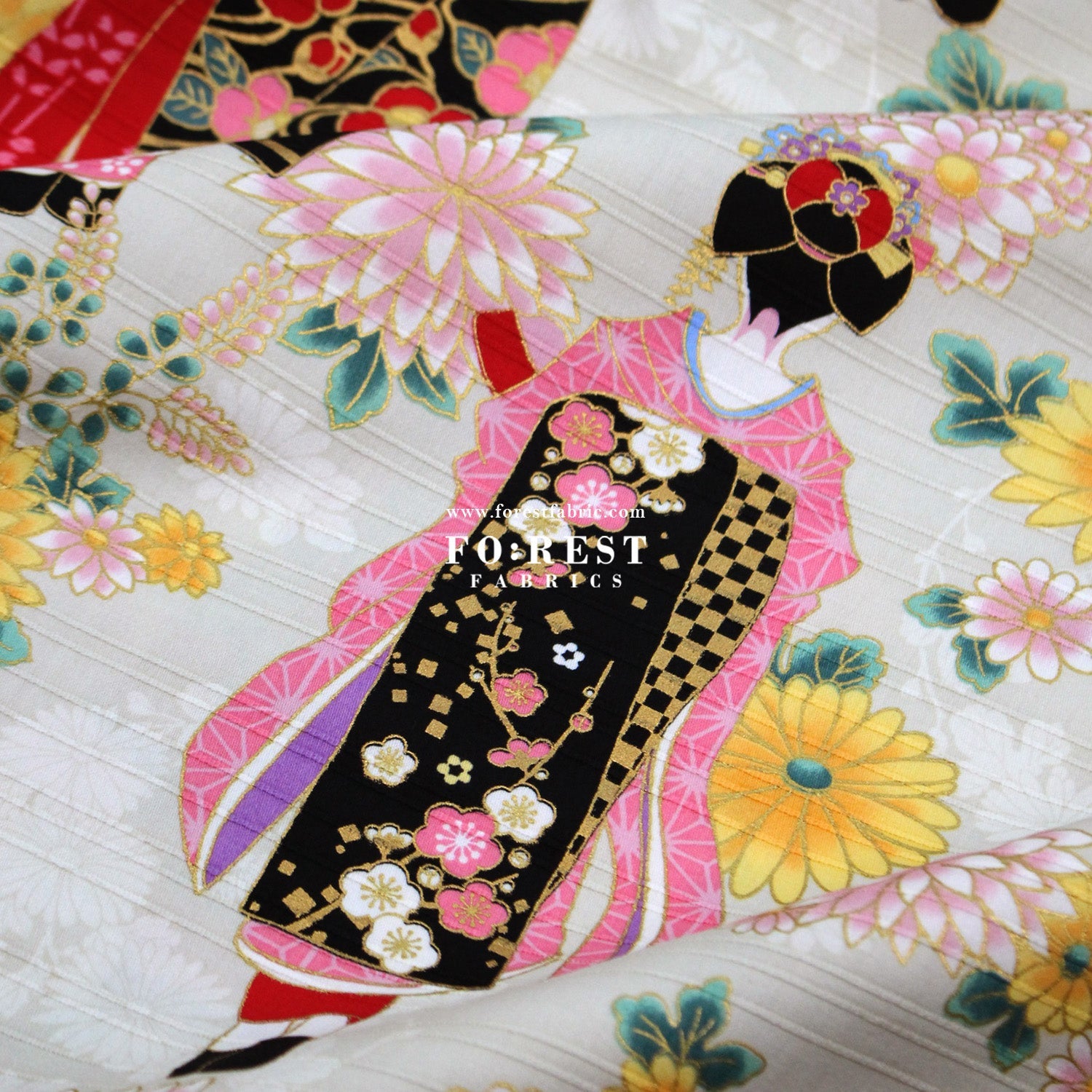 Dobby - Kyoto Geisha Japanese Style fabric - FO:REST Fabric 布恩堂Liberty fabrictana lawnjapanese fabricykk zipper