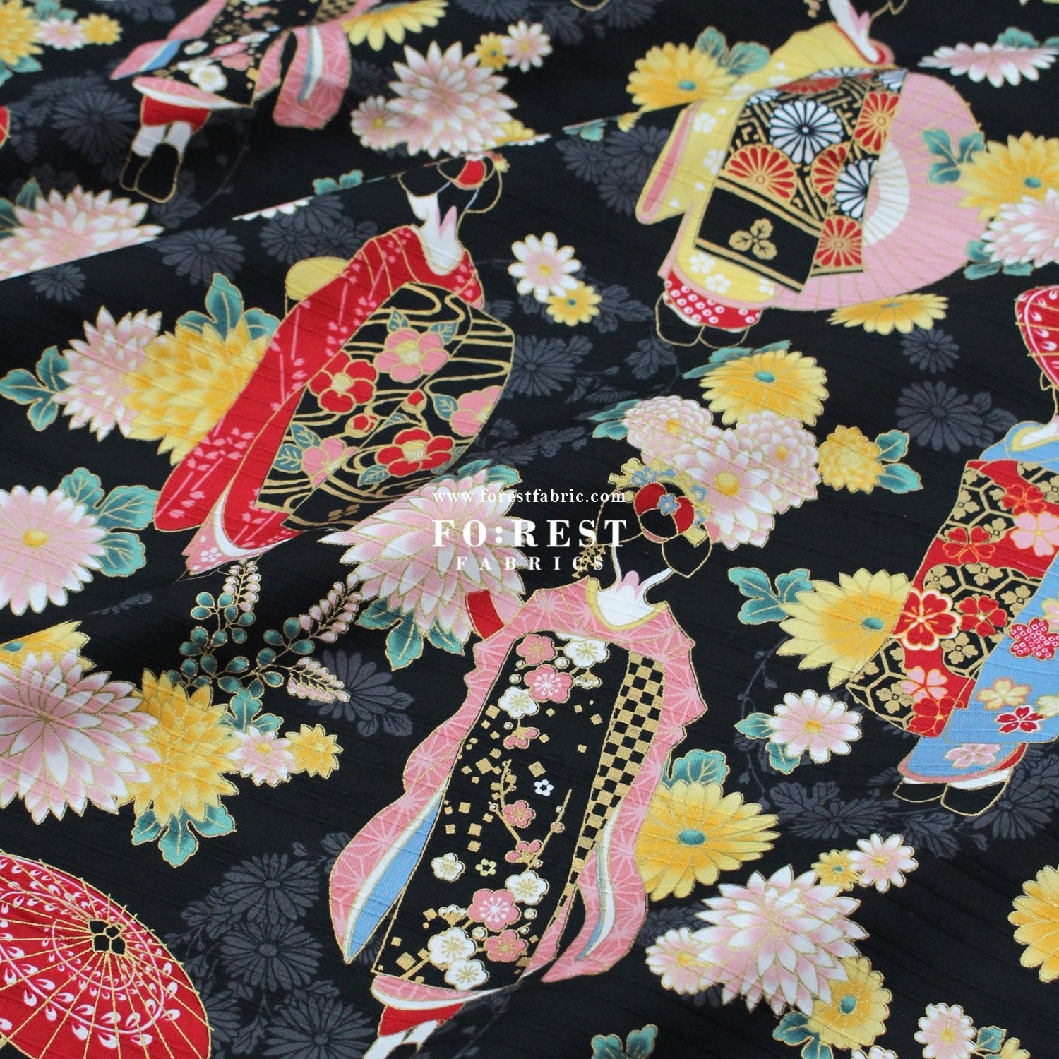 Dobby - Kyoto Geisha Japanese Style fabric - FO:REST Fabric 布恩堂Liberty fabrictana lawnjapanese fabricykk zipper