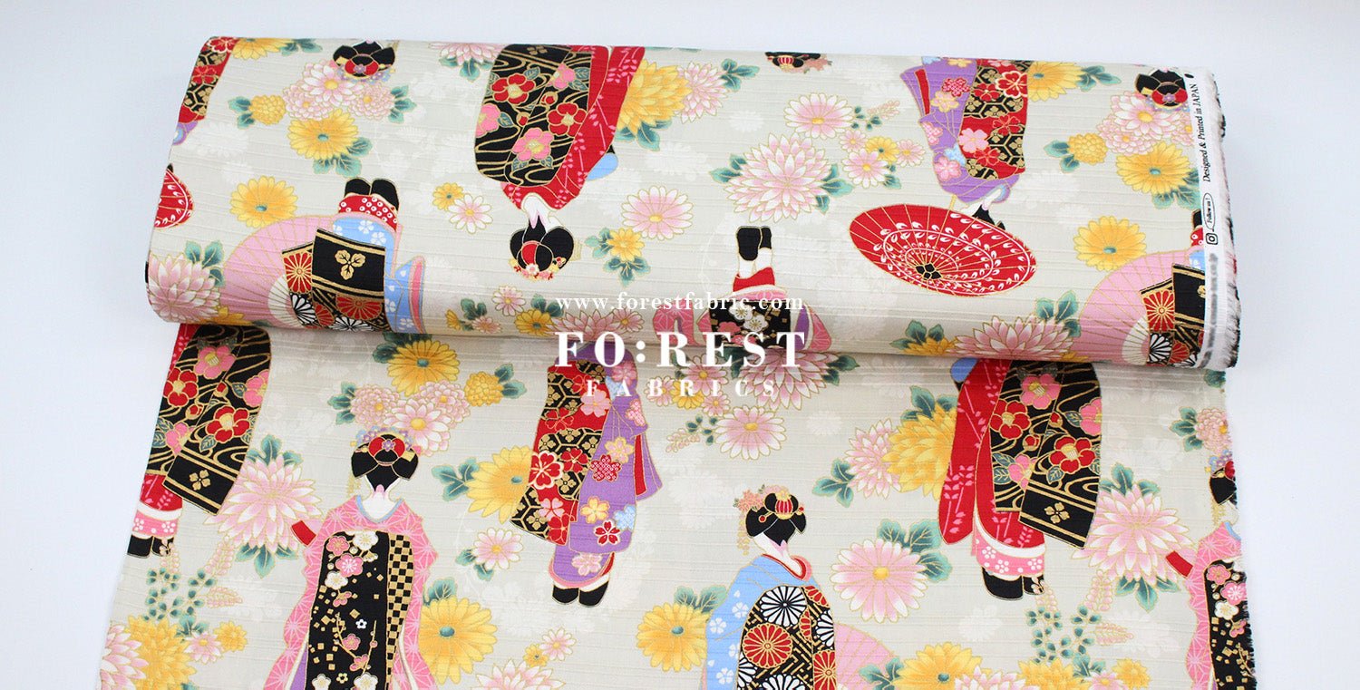 Dobby - Kyoto Geisha Japanese Style fabric - FO:REST Fabric 布恩堂Liberty fabrictana lawnjapanese fabricykk zipper