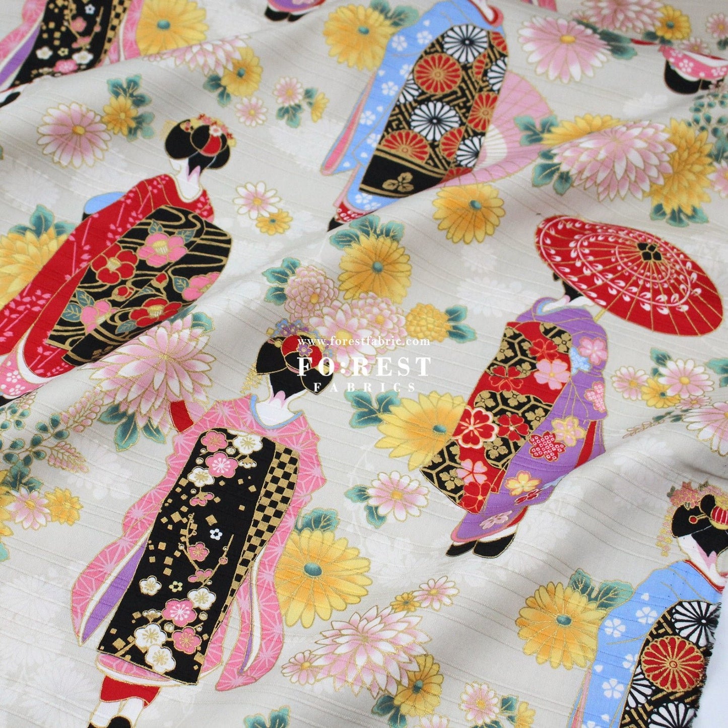 Dobby - Kyoto Geisha Japanese Style fabric - FO:REST Fabric 布恩堂Liberty fabrictana lawnjapanese fabricykk zipper