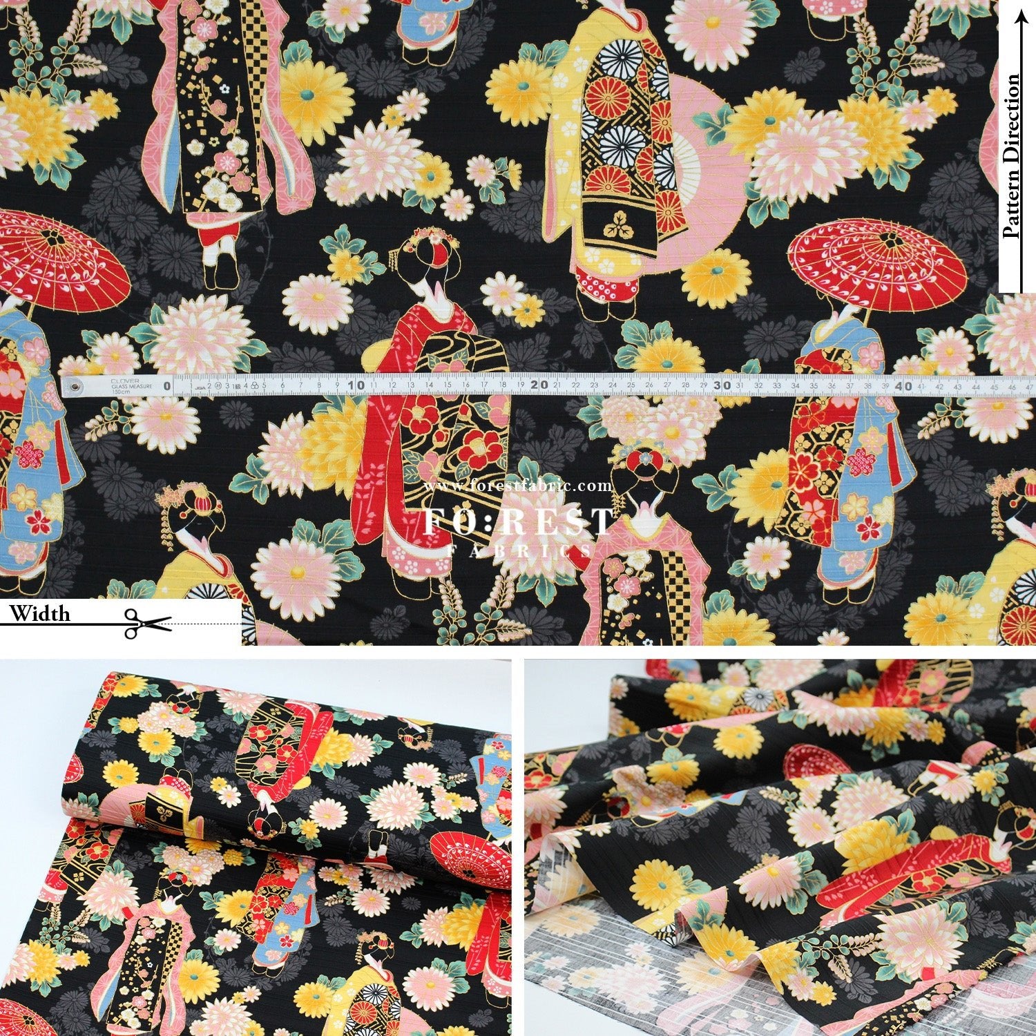 Dobby - Kyoto Geisha Japanese Style fabric - FO:REST Fabric 布恩堂Liberty fabrictana lawnjapanese fabricykk zipper