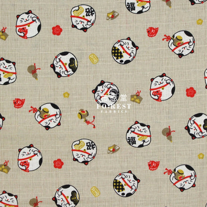 Dobby - Lucky Cat Khaki Dobby