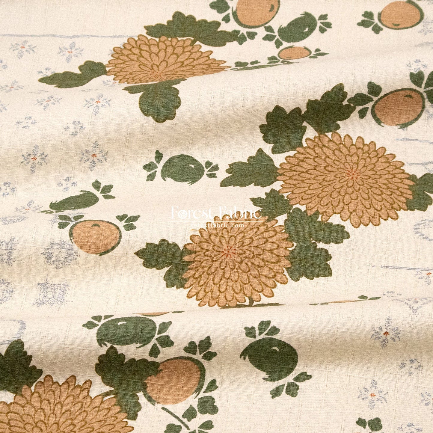 dobby - Midnight Chrysanthemums fabric - FO:REST Fabric 布恩堂Liberty fabrictana lawnjapanese fabricykk zipper