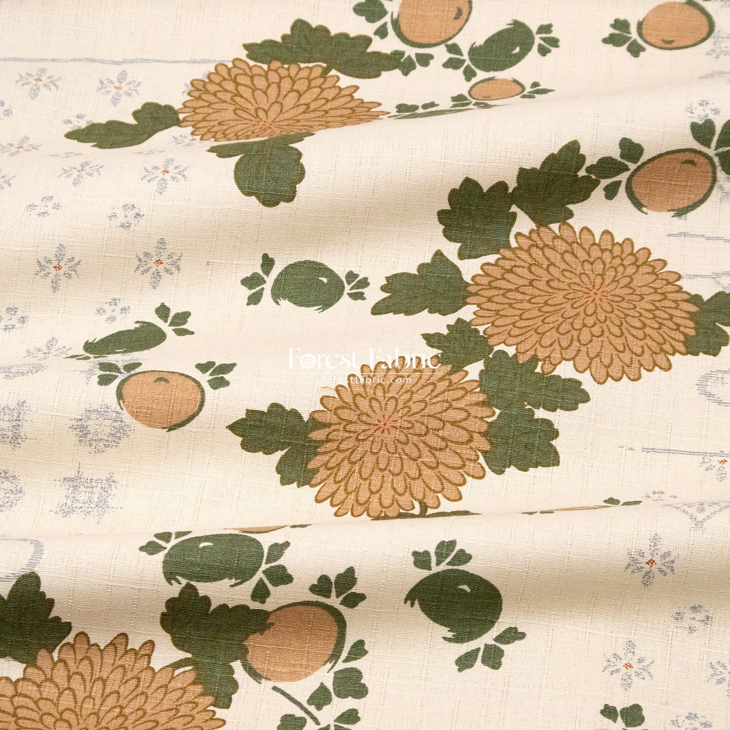 dobby - Midnight Chrysanthemums fabric - FO:REST Fabric 布恩堂Liberty fabrictana lawnjapanese fabricykk zipper