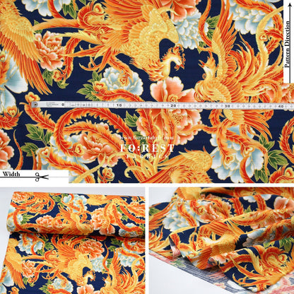 Dobby - Phoenix Japanese Style fabric - FO:REST Fabric 布恩堂Liberty fabrictana lawnjapanese fabricykk zipper