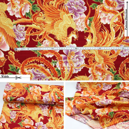 Dobby - Phoenix Japanese Style fabric - FO:REST Fabric 布恩堂Liberty fabrictana lawnjapanese fabricykk zipper