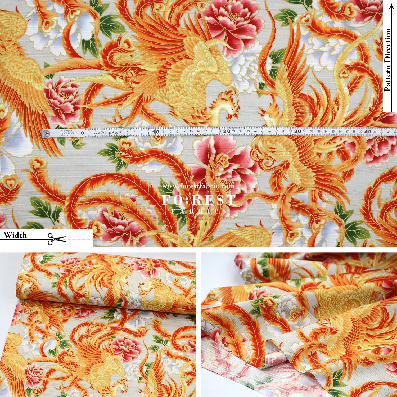 Dobby - Phoenix Japanese Style fabric - FO:REST Fabric 布恩堂Liberty fabrictana lawnjapanese fabricykk zipper