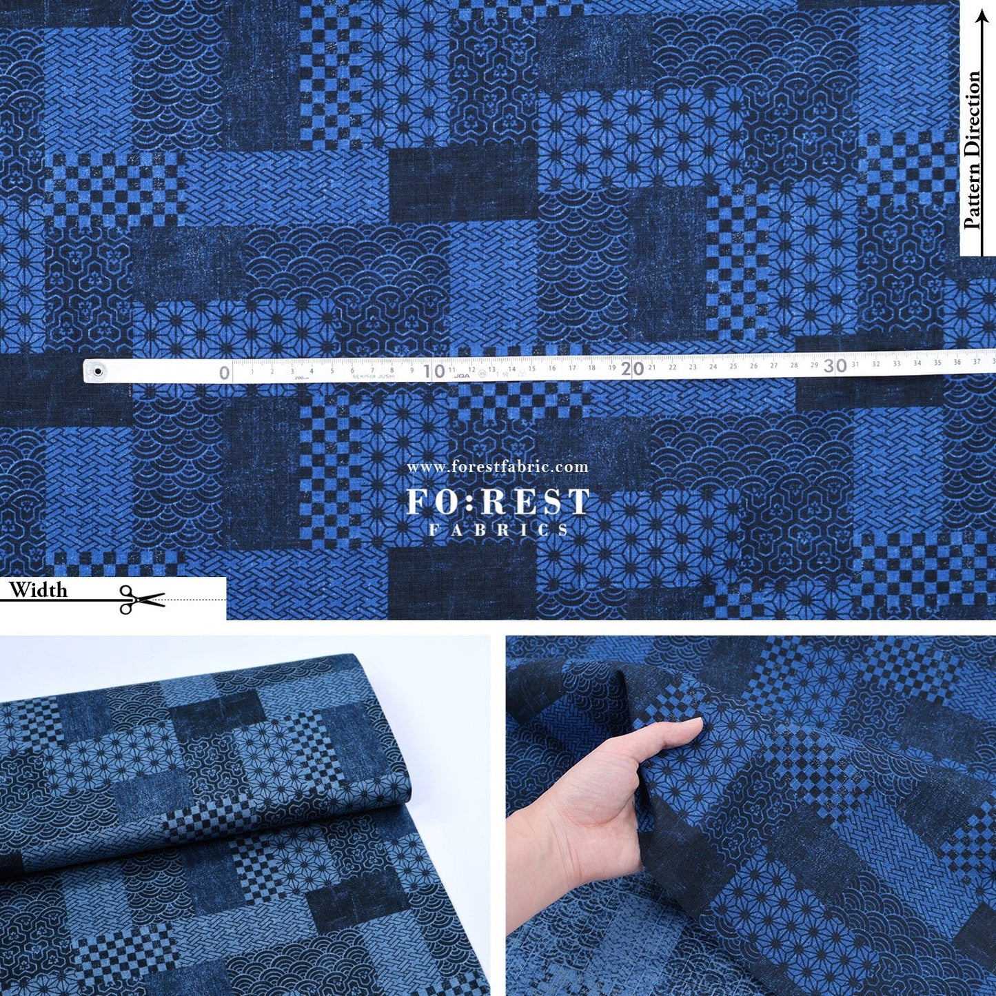 Dobby - Quilting style traditional Japanese fabric - FO:REST Fabric 布恩堂Liberty fabrictana lawnjapanese fabricykk zipper
