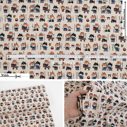 dobby - Tales of the Shiba Samurai fabric - FO:REST Fabric 布恩堂Liberty fabrictana lawnjapanese fabricykk zipper