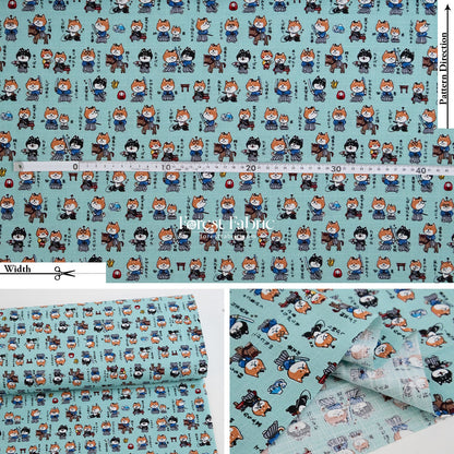 dobby - Tales of the Shiba Samurai fabric - FO:REST Fabric 布恩堂Liberty fabrictana lawnjapanese fabricykk zipper