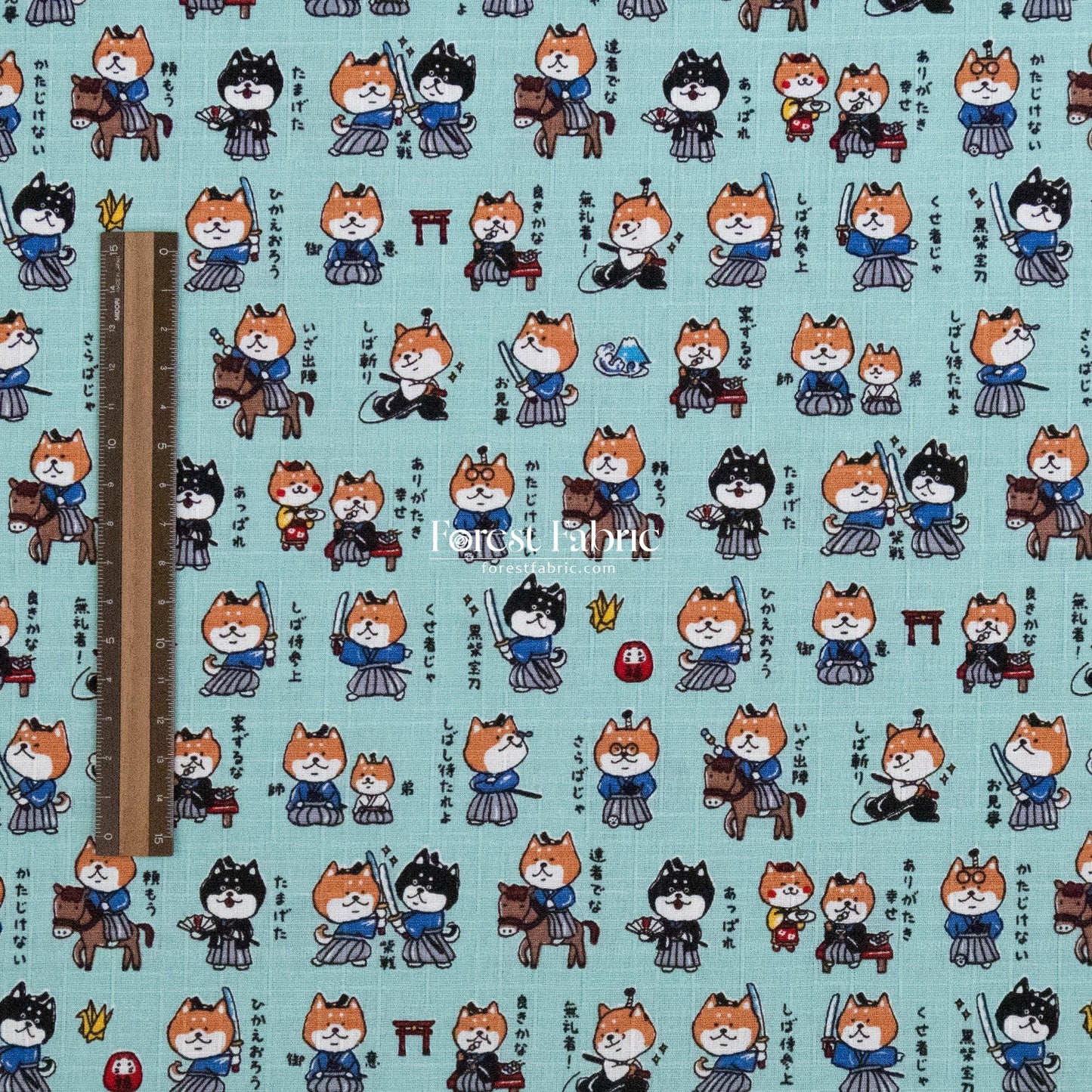 dobby - Tales of the Shiba Samurai fabric - FO:REST Fabric 布恩堂Liberty fabrictana lawnjapanese fabricykk zipper