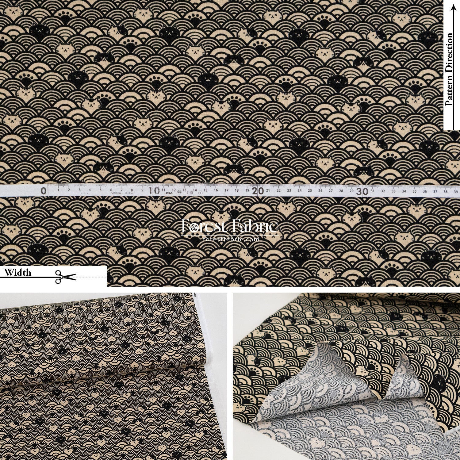 dobby - The Ocean of Whiskers fabric - FO:REST Fabric 布恩堂Liberty fabrictana lawnjapanese fabricykk zipper