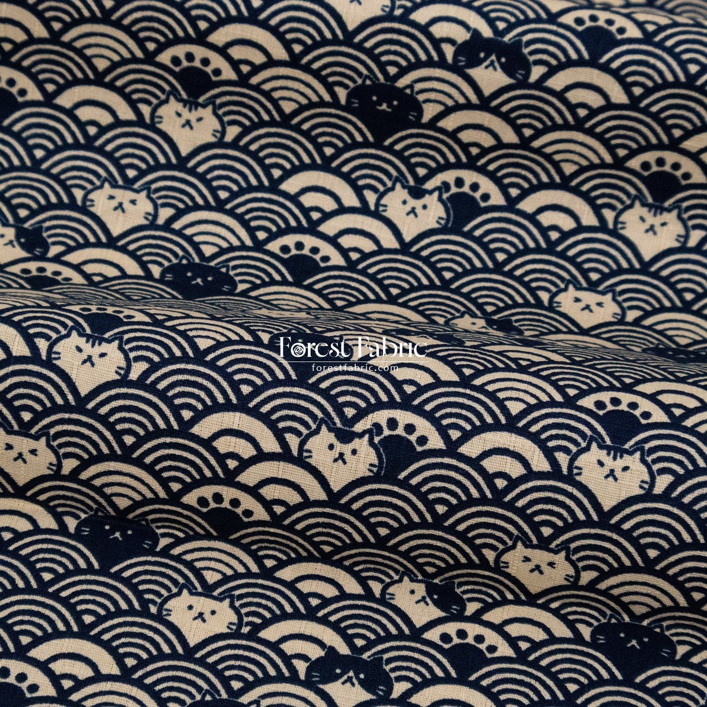 dobby - The Ocean of Whiskers fabric - FO:REST Fabric 布恩堂Liberty fabrictana lawnjapanese fabricykk zipper