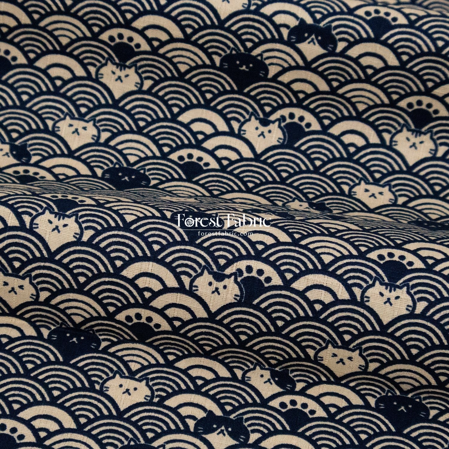 dobby - The Ocean of Whiskers fabric - FO:REST Fabric 布恩堂Liberty fabrictana lawnjapanese fabricykk zipper