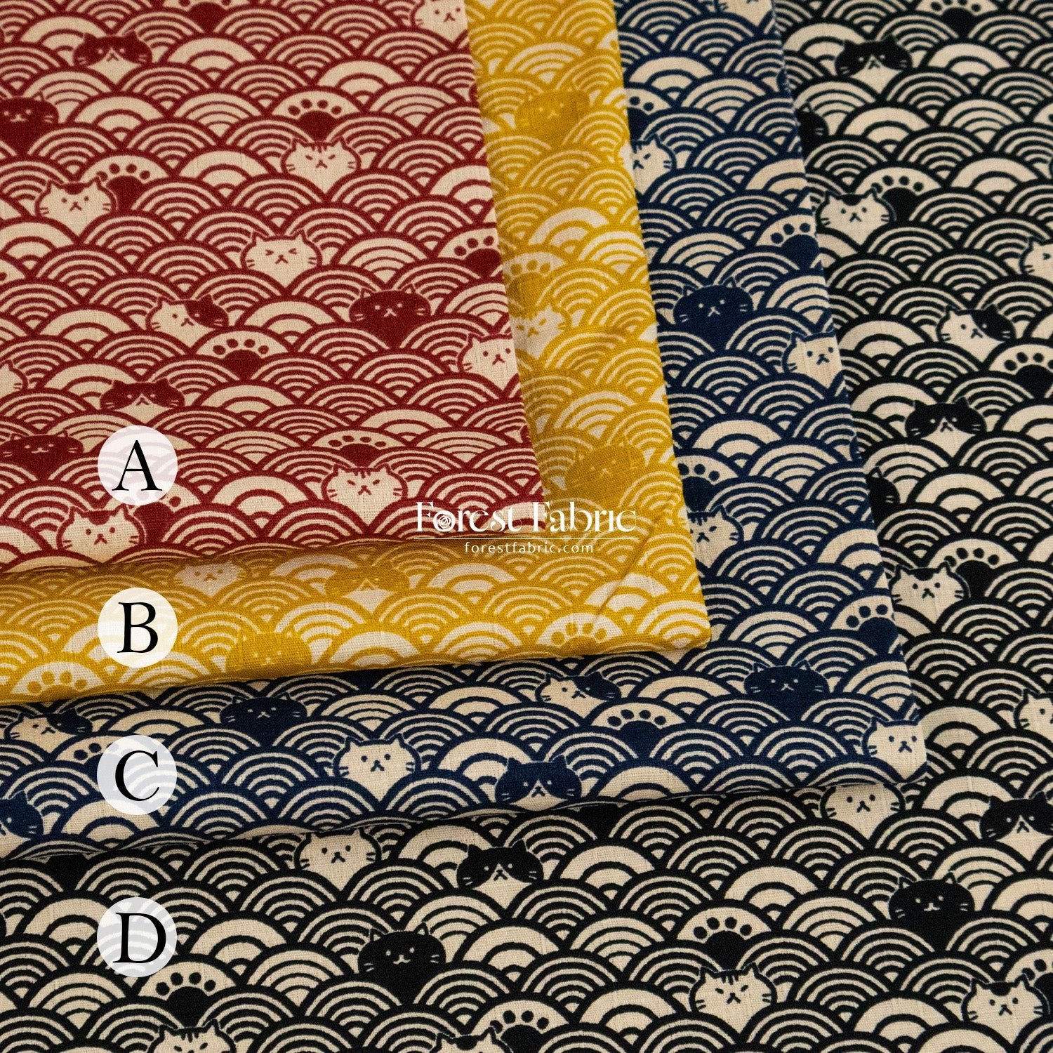 dobby - The Ocean of Whiskers fabric - FO:REST Fabric 布恩堂Liberty fabrictana lawnjapanese fabricykk zipper