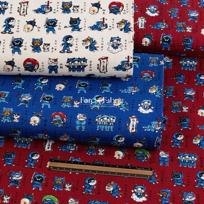 dobby - The Secret Ninja Cats fabric - FO:REST Fabric 布恩堂Liberty fabrictana lawnjapanese fabricykk zipper