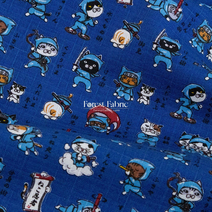 dobby - The Secret Ninja Cats fabric - FO:REST Fabric 布恩堂Liberty fabrictana lawnjapanese fabricykk zipper