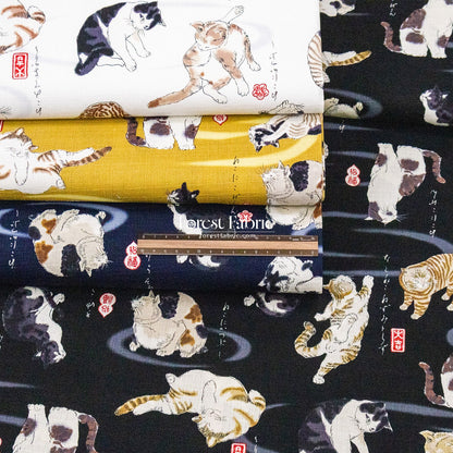 dobby - Utagawa Kuniyoshi cats fabric - FO:REST Fabric 布恩堂Liberty fabrictana lawnjapanese fabricykk zipper