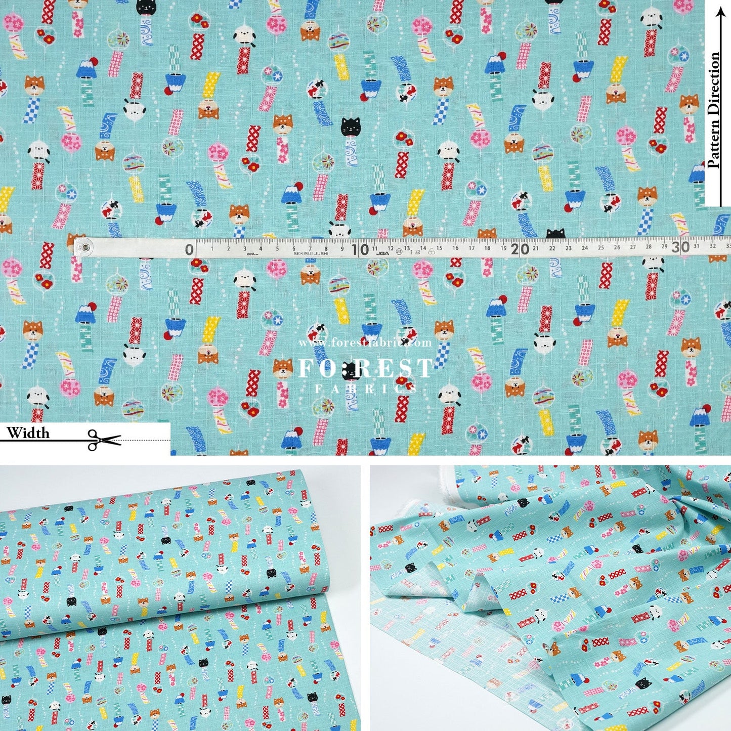 Dobby - Wind Chimes fabric - FO:REST Fabric 布恩堂Liberty fabrictana lawnjapanese fabricykk zipper