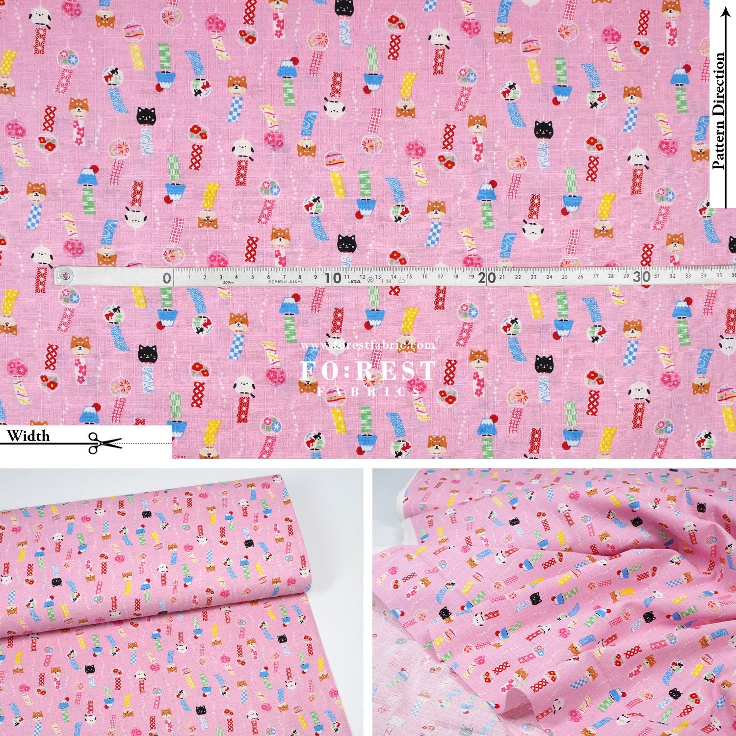 Dobby - Wind Chimes fabric - FO:REST Fabric 布恩堂Liberty fabrictana lawnjapanese fabricykk zipper