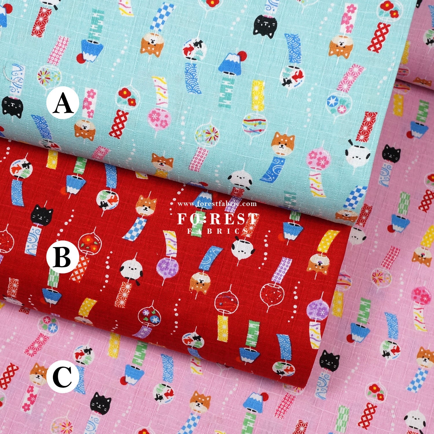 Dobby - Wind Chimes fabric - FO:REST Fabric 布恩堂Liberty fabrictana lawnjapanese fabricykk zipper