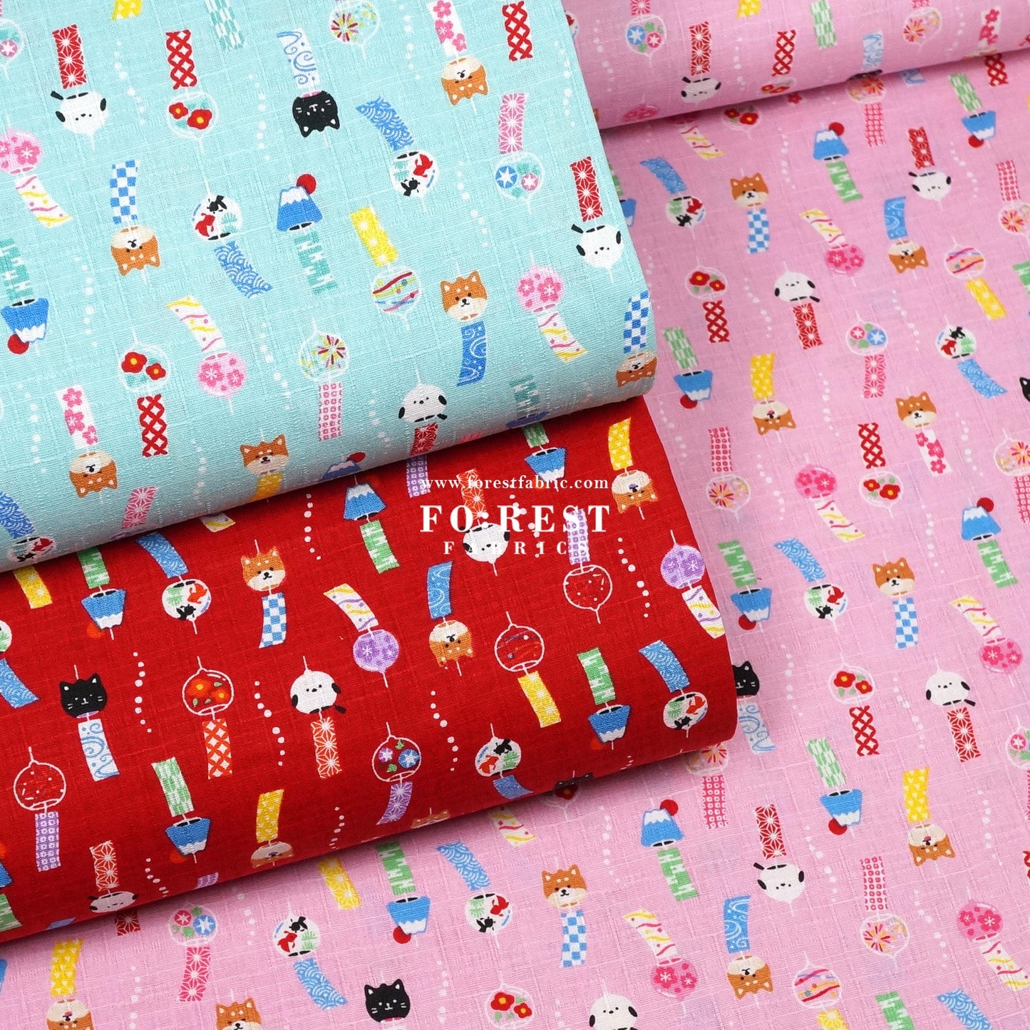 Dobby - Wind Chimes fabric - FO:REST Fabric 布恩堂Liberty fabrictana lawnjapanese fabricykk zipper