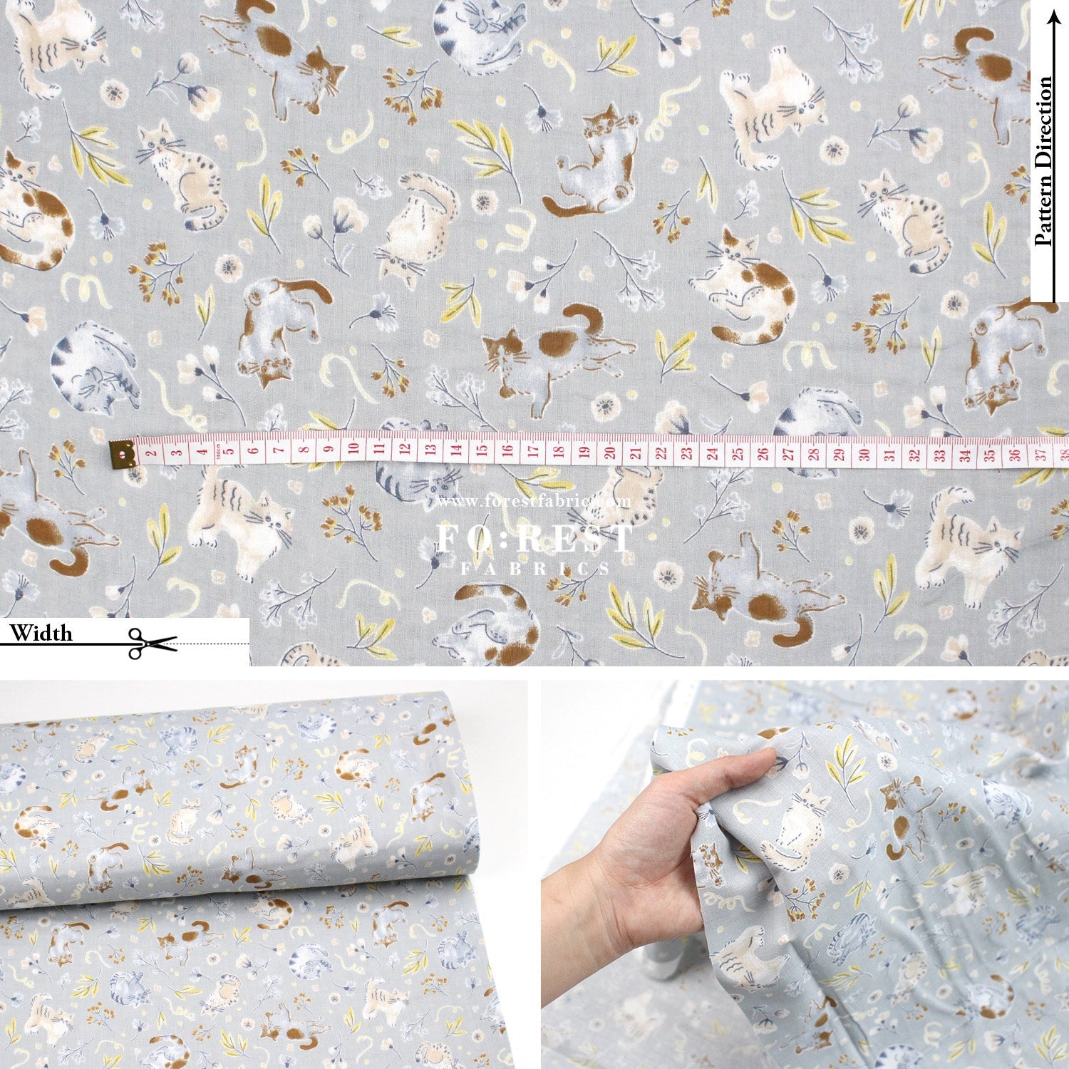 Double gauze - Cats herb fabric - FO:REST Fabric 布恩堂Liberty fabrictana lawnjapanese fabricykk zipper