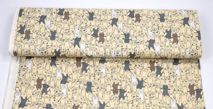 Double Gauze - Dancing cats fabric - FO:REST Fabric 布恩堂Liberty fabrictana lawnjapanese fabricykk zipper