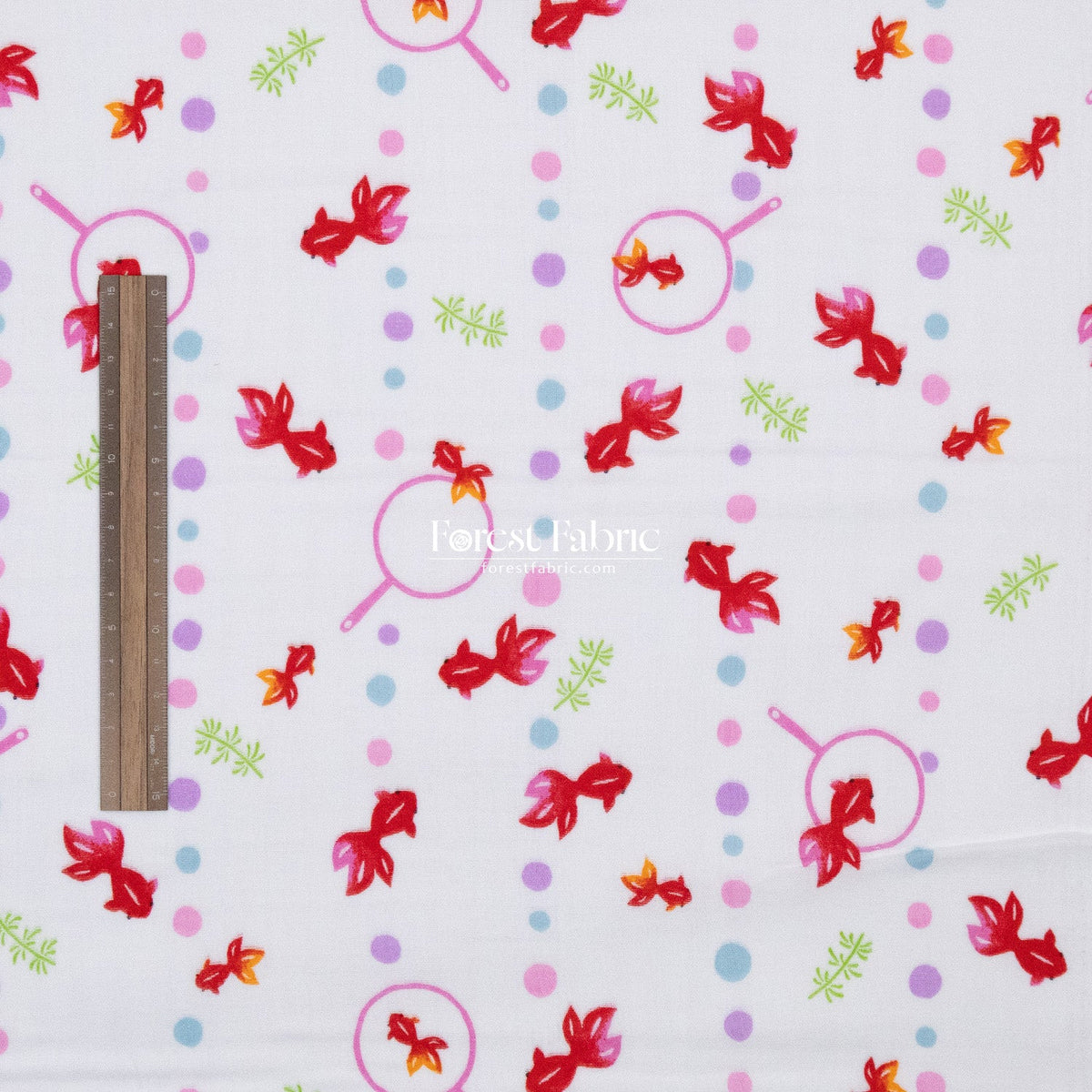 Double gauze - Goldfish scooping fabric - FO:REST Fabric 布恩堂Liberty fabrictana lawnjapanese fabricykk zipper