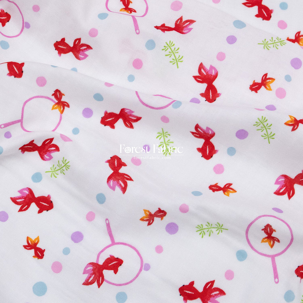 Double gauze - Goldfish scooping fabric - FO:REST Fabric 布恩堂Liberty fabrictana lawnjapanese fabricykk zipper