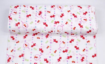 Double gauze - Goldfish scooping fabric - FO:REST Fabric 布恩堂Liberty fabrictana lawnjapanese fabricykk zipper