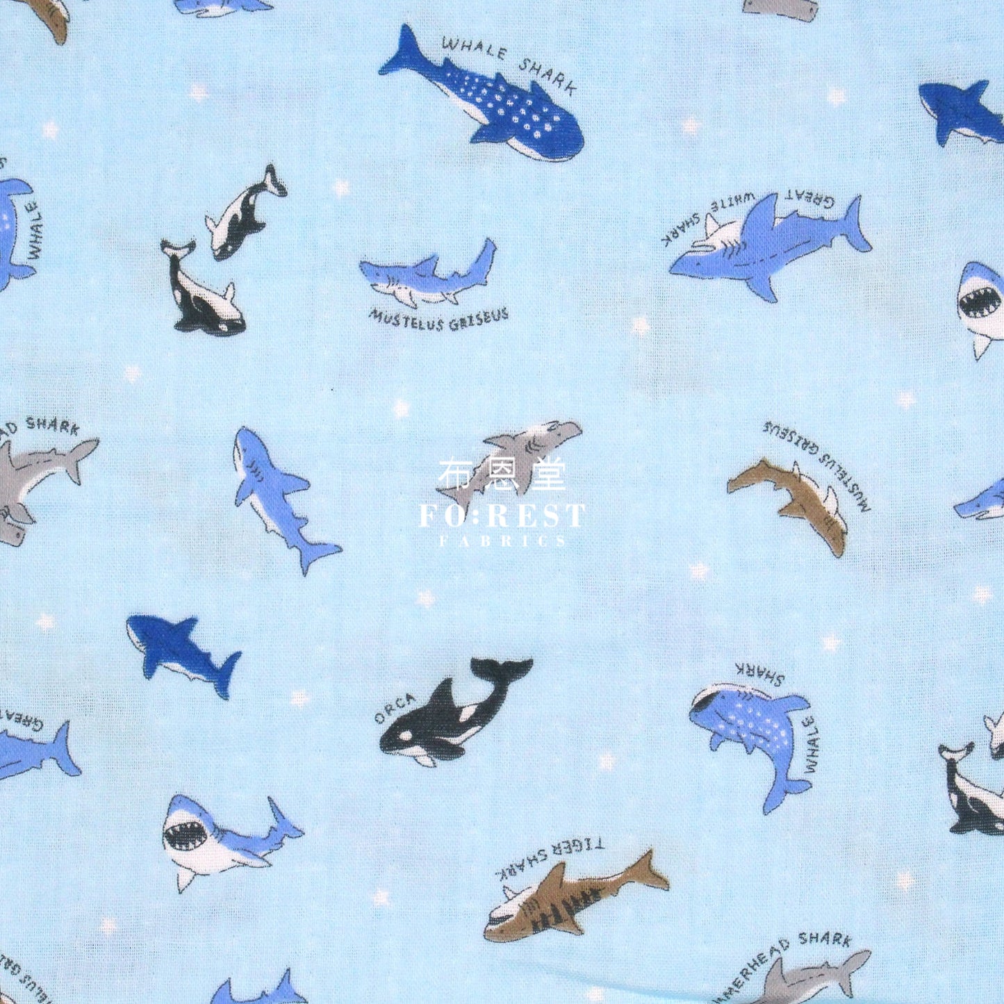 Double Gauze - Shark Fabric Blue Double