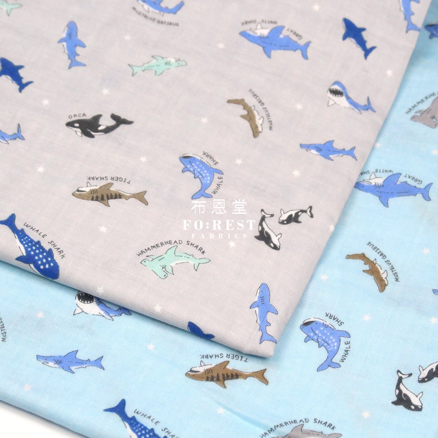 Double Gauze - Shark Fabric Blue Double