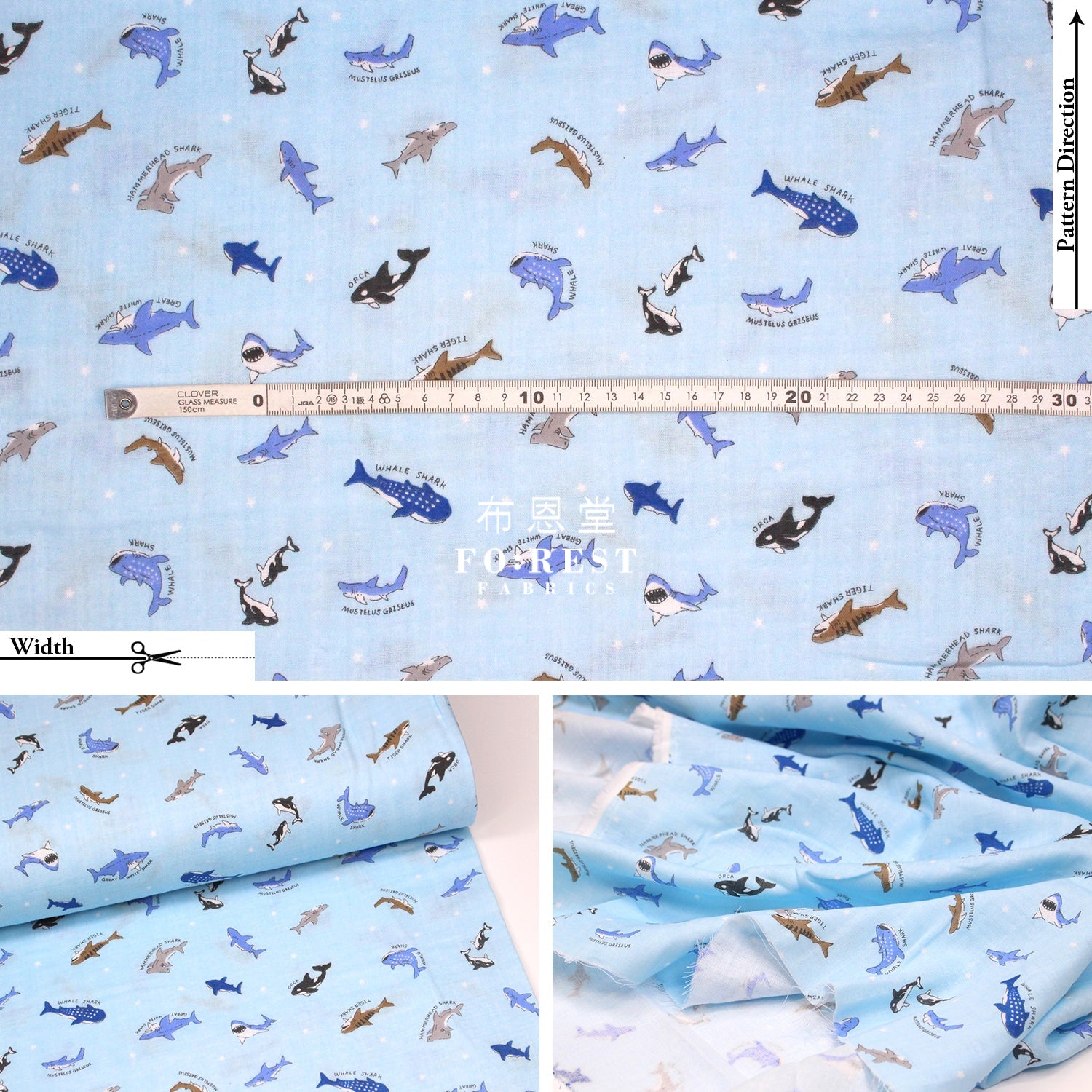 Double Gauze - Shark Fabric Blue Double